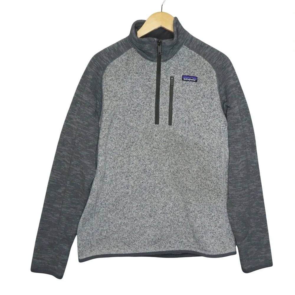 Patagonia‎ Better Sweater 1/4 Zip Fleece Pullover Gray Mens Size Medium 25522